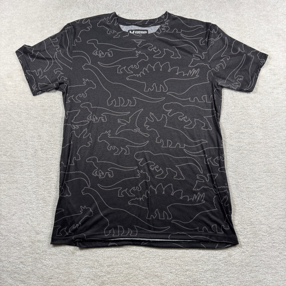 Excision T-Shirt Mens Medium Black Lost Lands Dinosaur Outline EDM Festival Tee